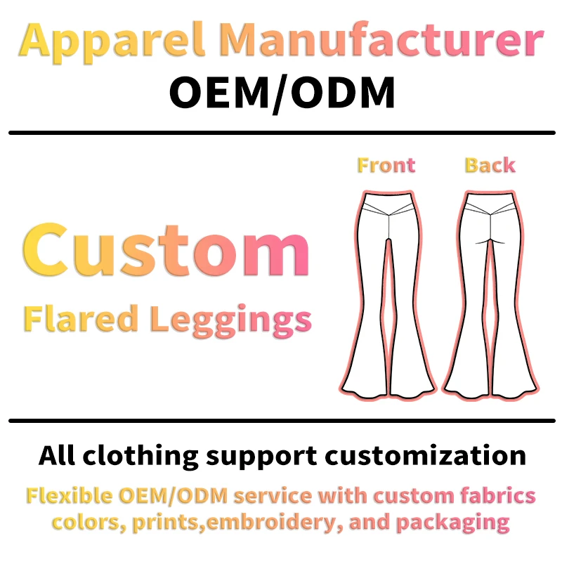 Custom logo High Quality Spandex High Waist Active Butt Lifting Tummy Control Women Yoga Gym Leggings Soft Flared Tights