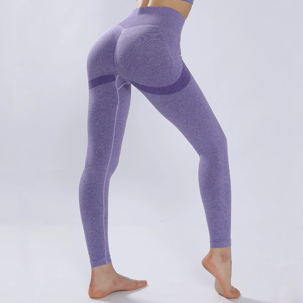 Women's High Waist Seamless Quick Dry Yoga Joggers Slim Fit Tummy Control Cuffed Hem Stretchy Breathable Solid Nylon Full Pants