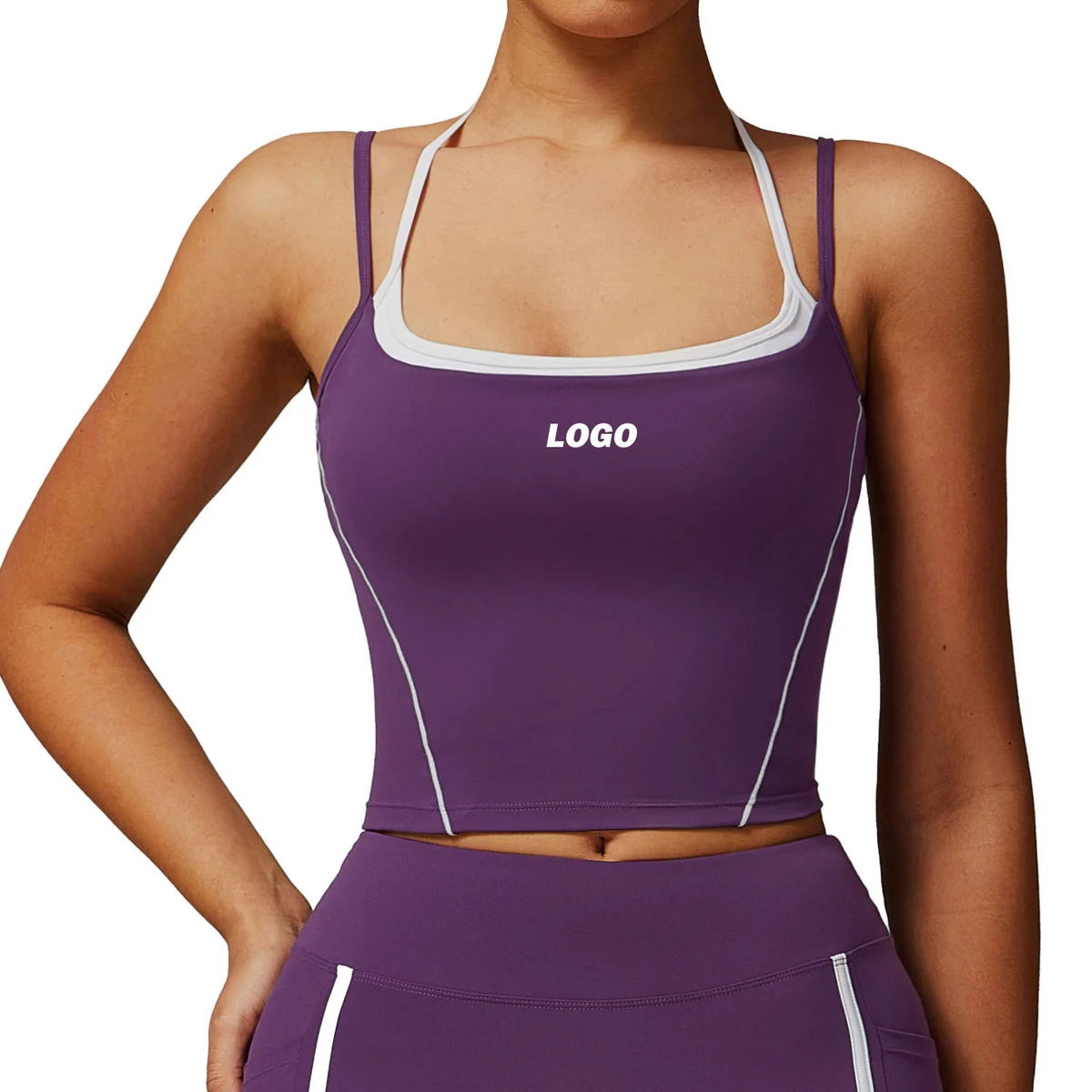 Women's Lightweight Comfortable Supportive Yoga Fitness Running Bra Breathable Front Sexy Bounce Control Spandex Lining Color