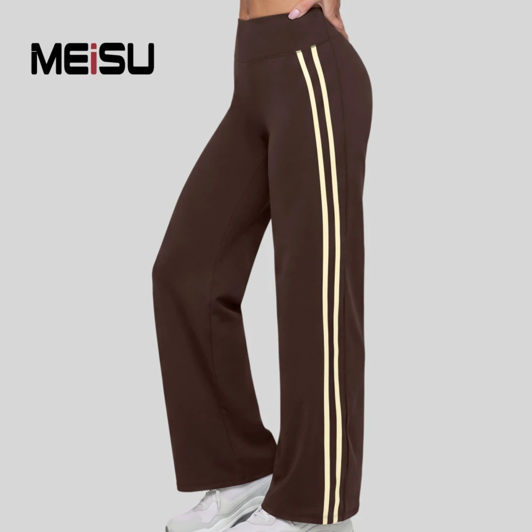 Color Block Roll Waist Women Yoga Flared Leggings High Waist Tummy Control Full Length Quick Dry Breathable Sports Fitness Set