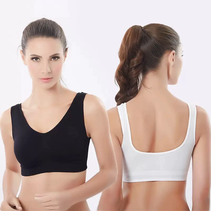 Women's Plus Size Bamboo Sports Bra Pink Fitness Gym Top Breathable Seamless Design Moisture Absorbing Solid Support Custom Yoga
