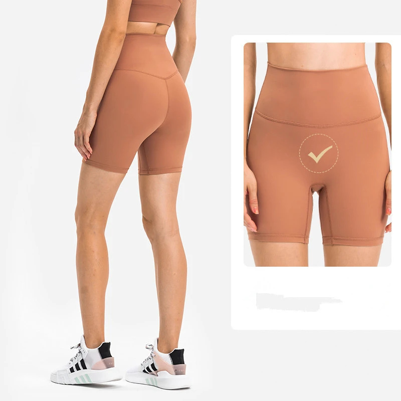 High Waist Carry Nude Buttock Scrunch Booty Butt Women Bike Shorts Leggings Black Gym Biker Shorts For Women