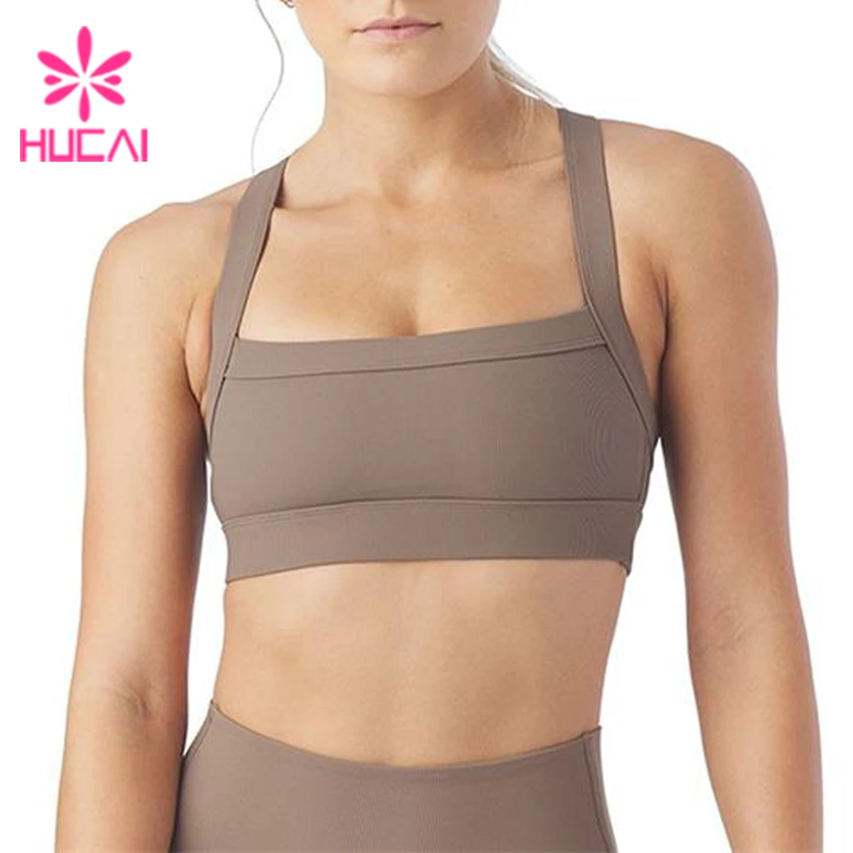 Hot Sale Custom Logo New Design Square Shape Neckline High Quality Workout Yoga Top Fitness Sports Bra