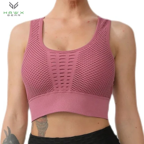 Women's Reversible Plus Size Quick-Drying Mesh Sports Bra for Running Fitness Yoga Gym Shockproof Workout Underwear