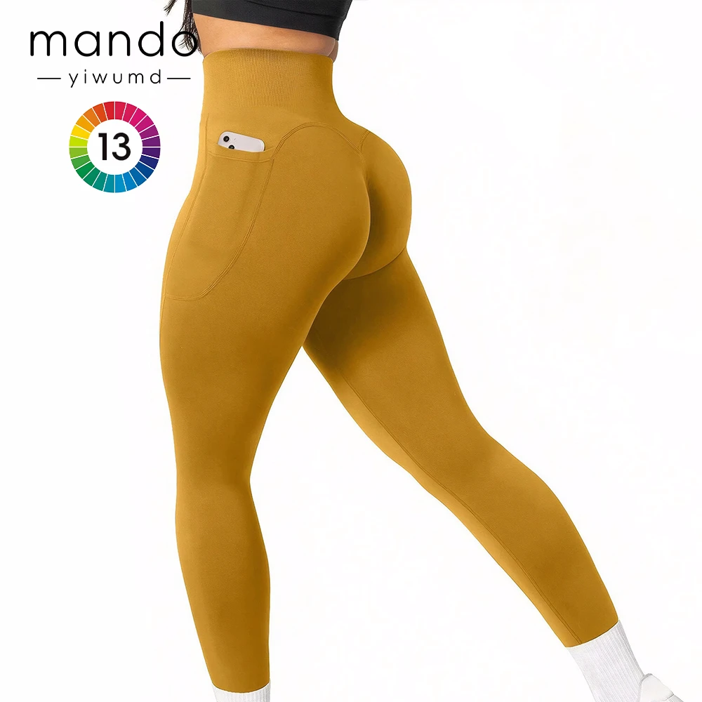 Custom Butt Lift Fitness Leggings Gym Workout Pants Activewear High Waisted Breathable with Pockets Yoga Leggings for Women