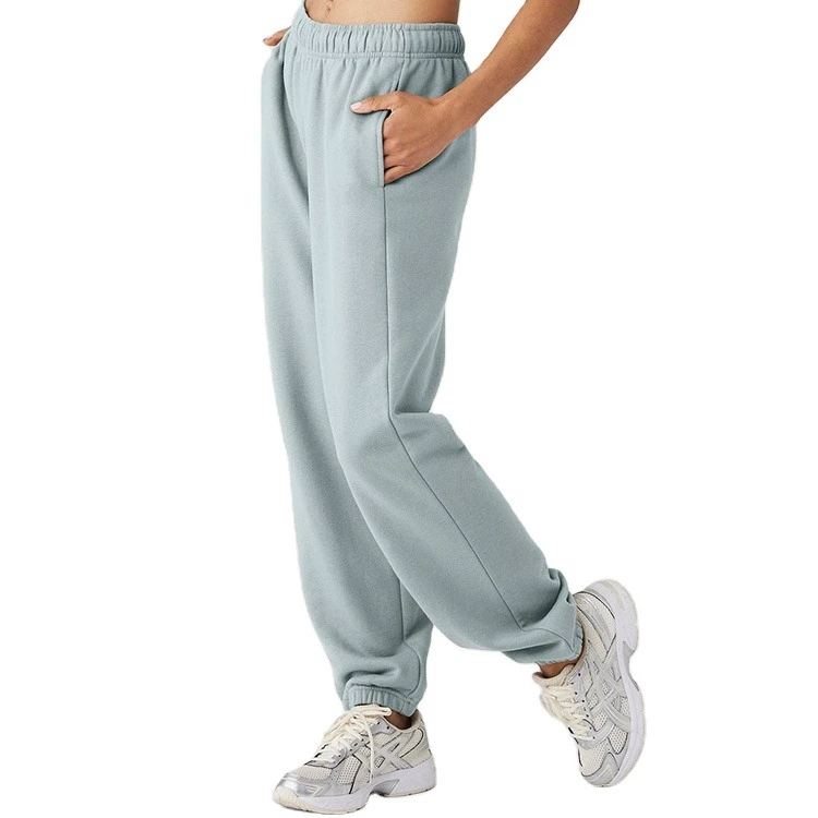 Women Winter Sweatpants Joggers with Elastic Waist Flat Front Custom Logo Designs Eco-Friendly OEM Service and Pocket