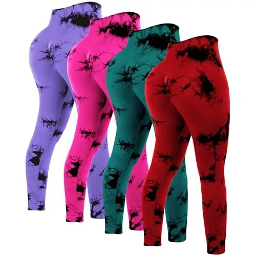 Breathable High-Waist Tie-Dye Yoga Pants, Butt Lift Quick-Dry Peach Butt-Lifting Training Workout Fitness Pants For Gym Yoga
