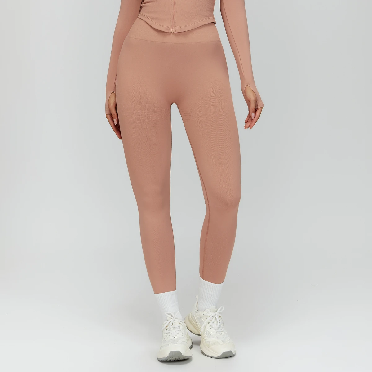 High Waist Tummy Control Butt Lift Yoga Leggings for Women Ribbed Waist Slim Fit Workout & Running Pants