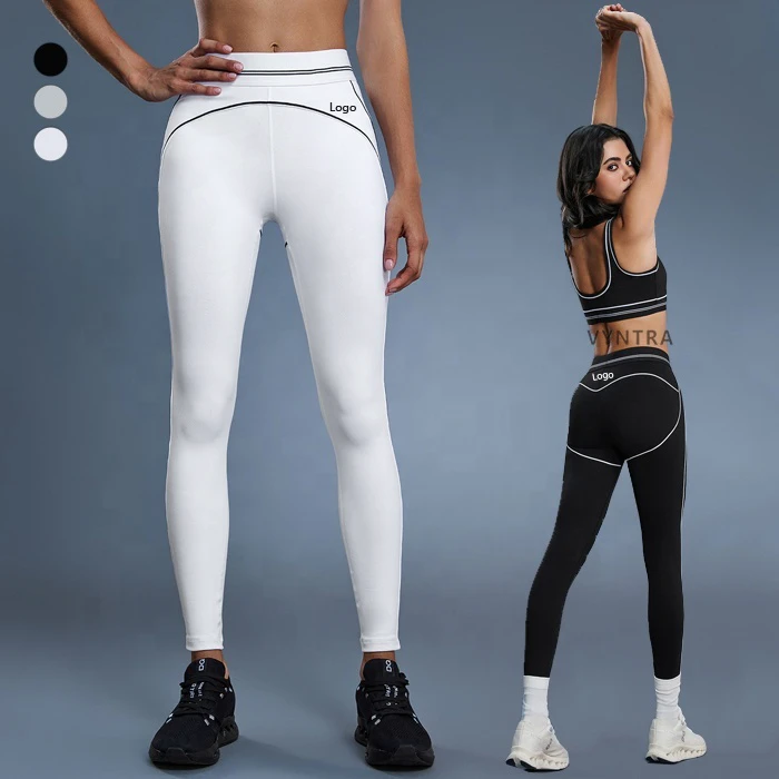Women Color Block Workout Compression Push up Tights Sports High Impact Tummy Control Pants Gym Fitness Athletic Yoga Leggings