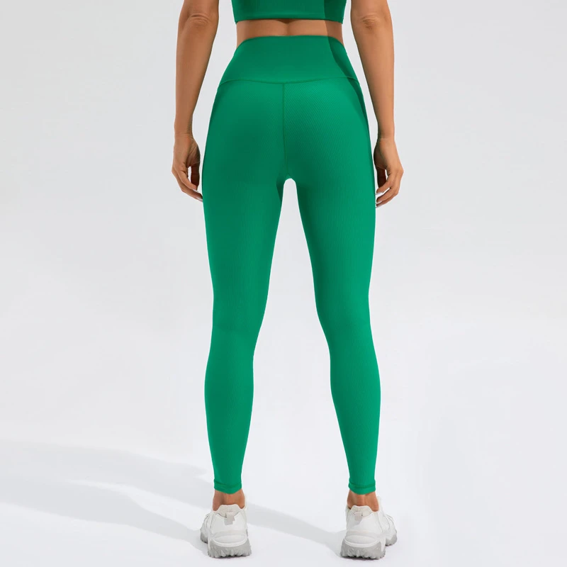 2023 Nude-Look Solid Quick-Drying Full-Length Yoga Pants Womens Butt-Lifting Outdoor Running Fitness Elastic High-Waist
