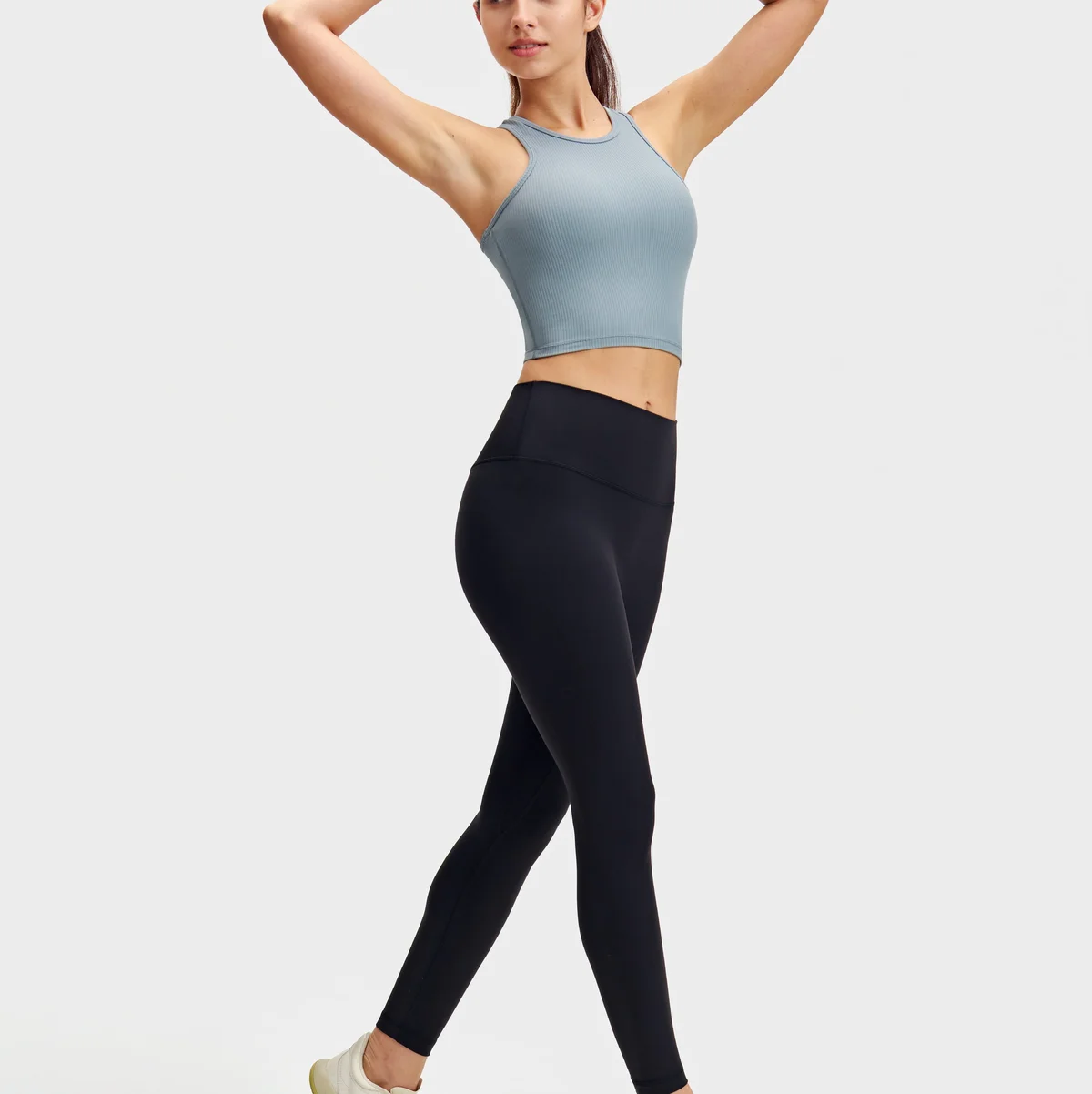 2026 New Style Women's Black Yoga Leggings/Set Quick Dry High Waist Elastic Closure Nylon/Spandex Material Solid Pattern