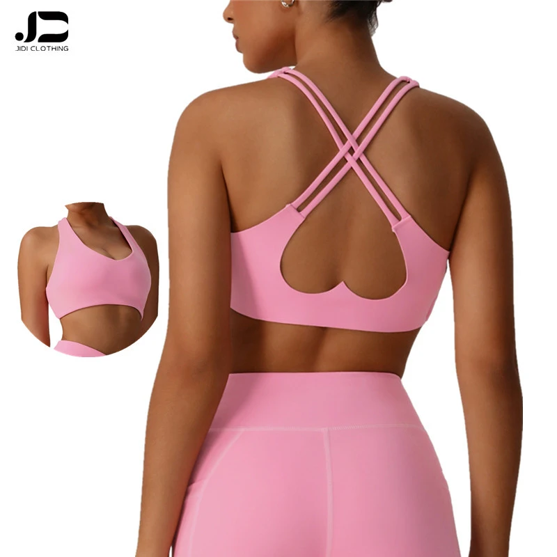 New Style Cross Beauty Back Yoga Vest Gather Sports Underwear with Breast Pad High Strength Shockproof Versatile Fitness Bra