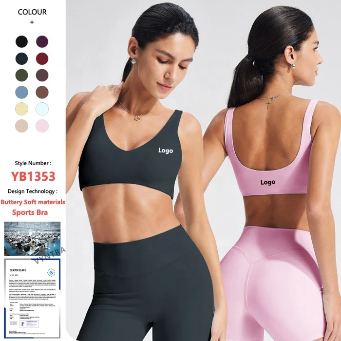 Custom Logo U Neck Running High Impact Support Push up Women Yoga Gym Workout Fitness Sujetador Deportivo Pilates Sports Bra