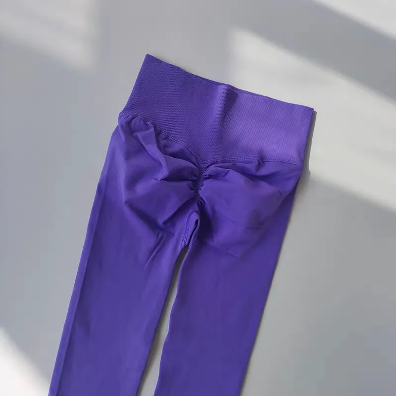 High Waist Yoga Pants Seamless Tight Elastic Breathable Women's Quick Drying Nylon Spandex Sports Fitness Wholesale Custom
