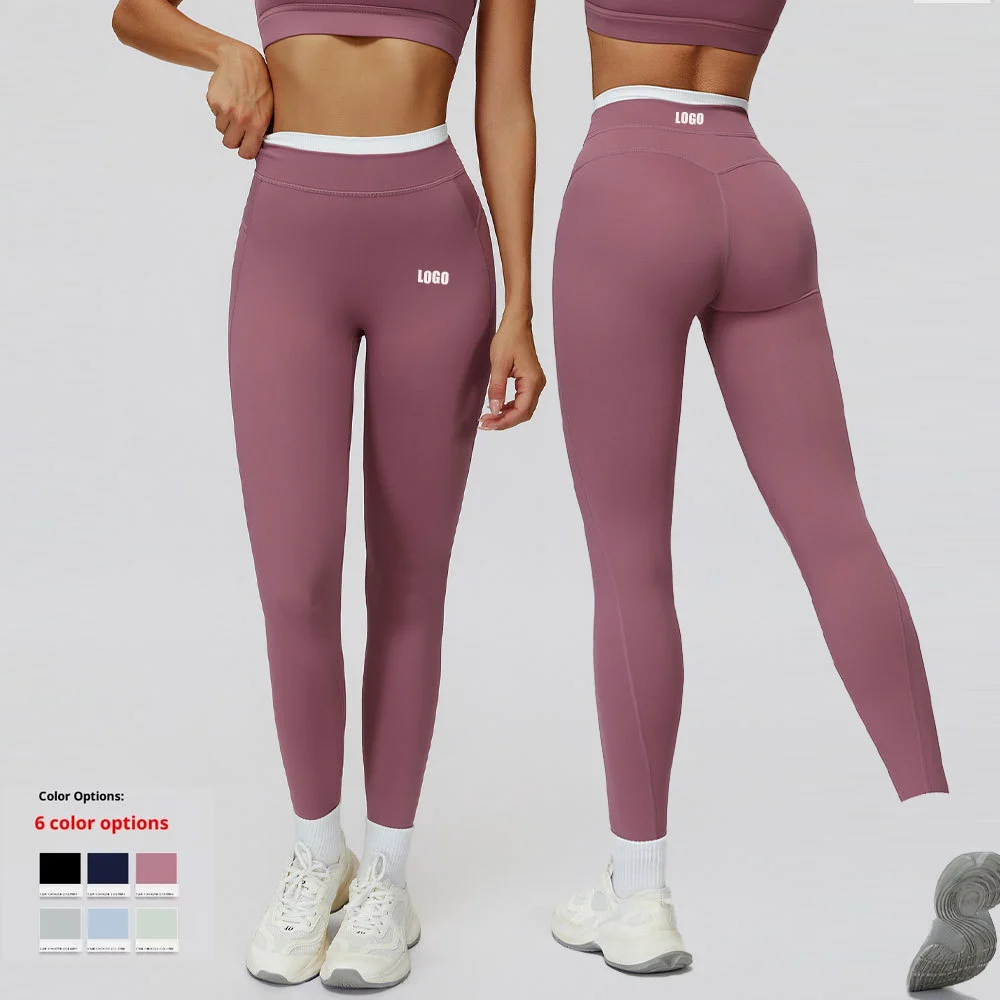 New Arrival High Waist Hip Lifting Ribbed Yoga Leggings Tight Scrunch Butt Leggings Gym Fitness Running Leggings For Women