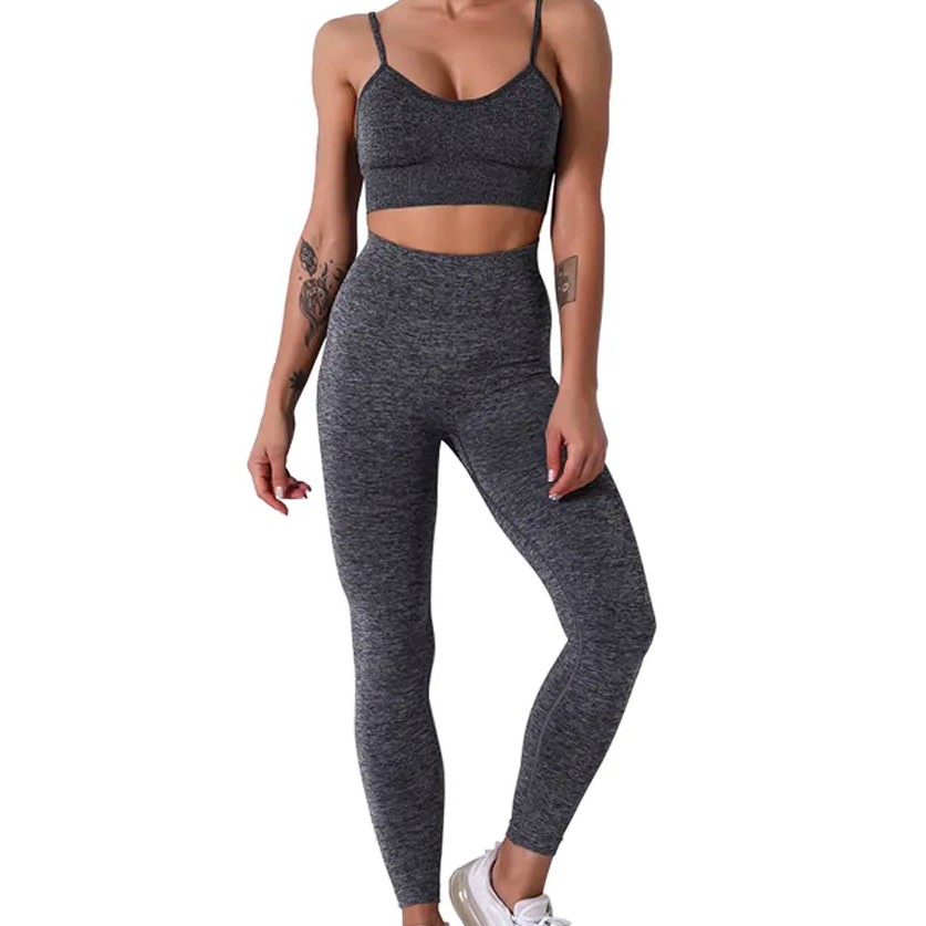 Women's Yoga Set Seamless High Waisted Leggings Sports Bra Gym Activewear Women's Sets Workout Outfit Comfortable Fitness Set
