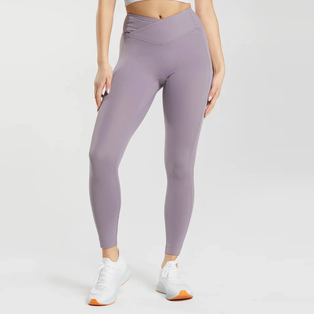 High Quality Comfortable Professional Handmade Women's Mid Waist Breathable Eco-Friendly Spandex/Nylon Solid Yoga Gym Leggings