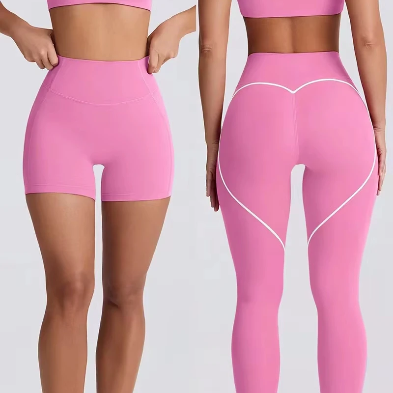 Tummy-reducing Tight Polyester Yoga Pants Drawstring Closure for Unisex Outdoor Running Sports Quick-drying Three-quarter Shorts