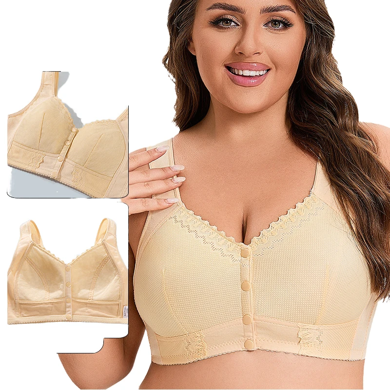 Plus Size Sports Bra Women Wireless Cotton Bralette High Impact Support Yoga Fitness Workout Breathable Adjustable Strap