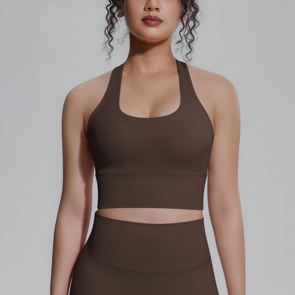 Solid Color I-back Tight Breathable Spandex/Nylon High Support Crisscross Straps Active Wrinkle-Resistant Women's Sports