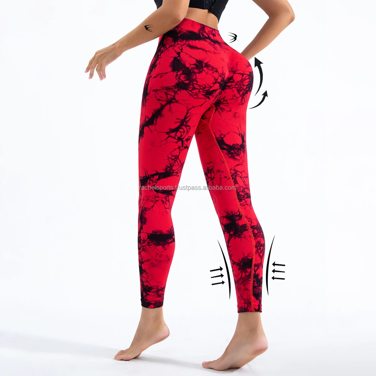 Wholesale Custom Fashion Women Yoga Super Soft Seamless Mid Waist Drawstring Breathable Solid Leggings