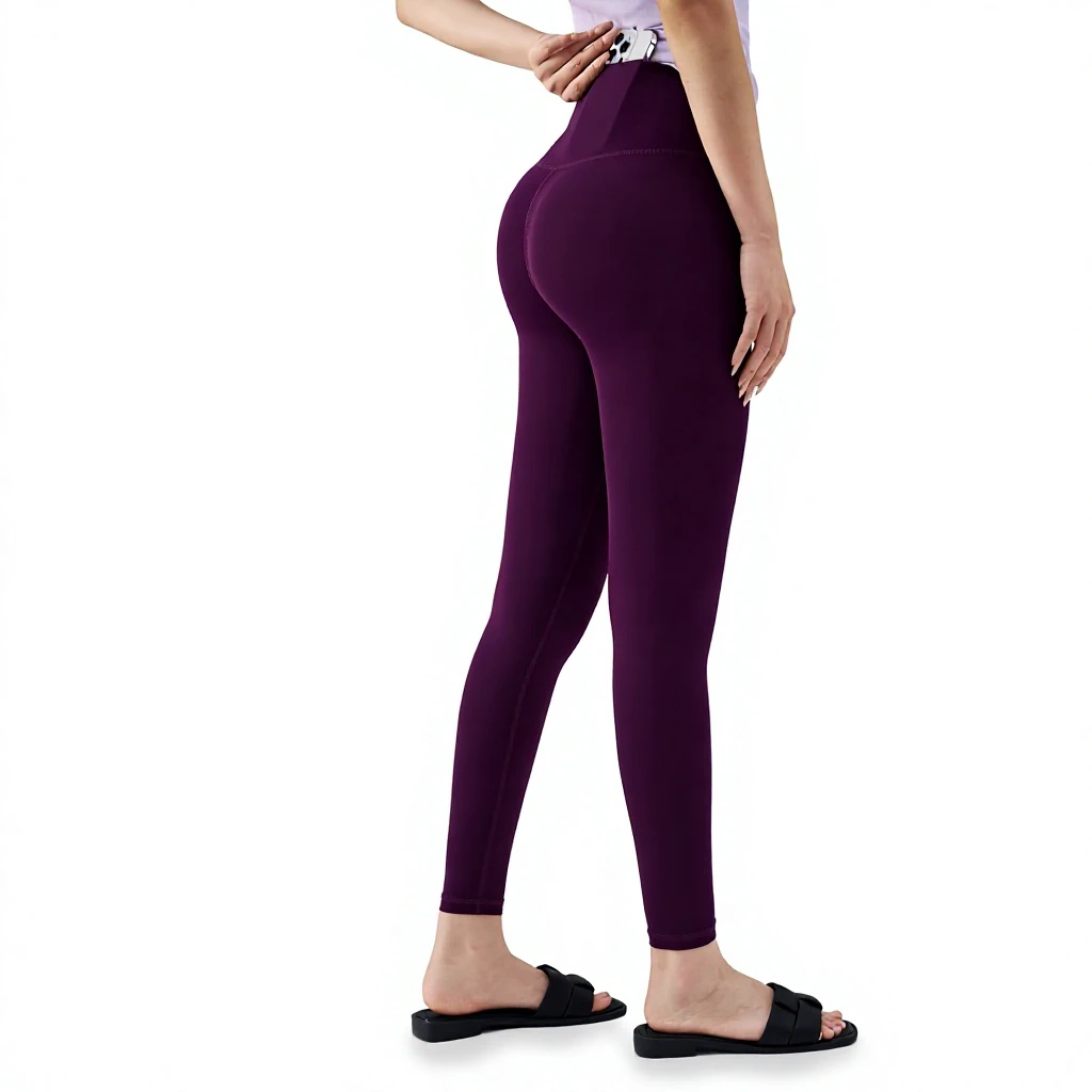 Women's Solid Peach Hip Yoga Pants High Waist Four-Way Stretch Ankle-Length Fitness Pilates Sports Pants