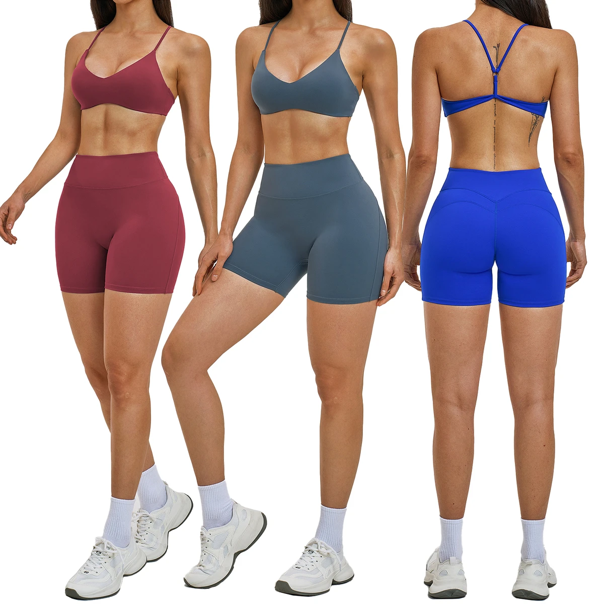 New Arrivals Sports Bra and Shorts Set 2 Pieces Tracksuit High Quality Yoga Set Quick Drying Soft Women Gym Fitness Sets for Gym