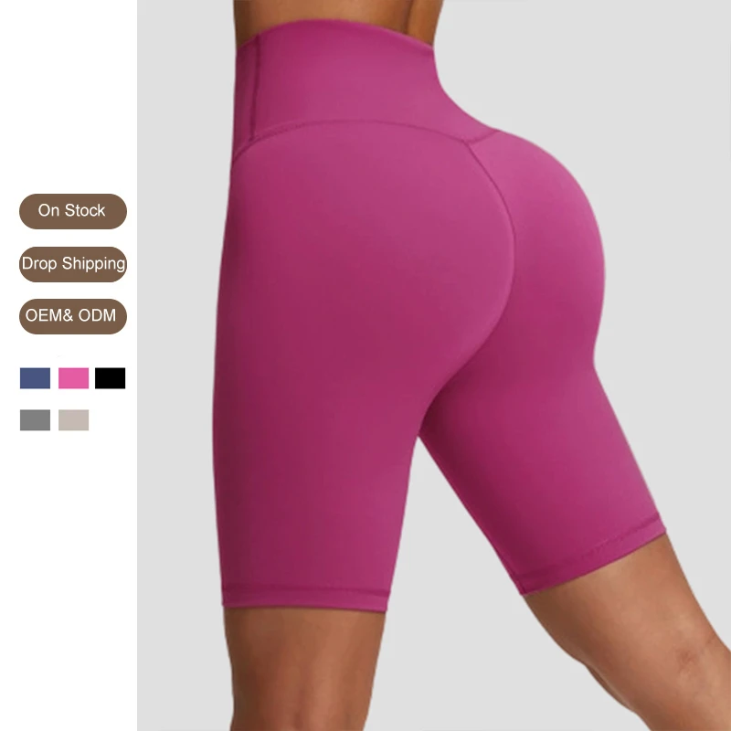 Summer New High Waist Butt Lifting Yoga Shorts Hidden Pocket Tights Running Fitness Five-point Pants Women Gym Biker Shorts