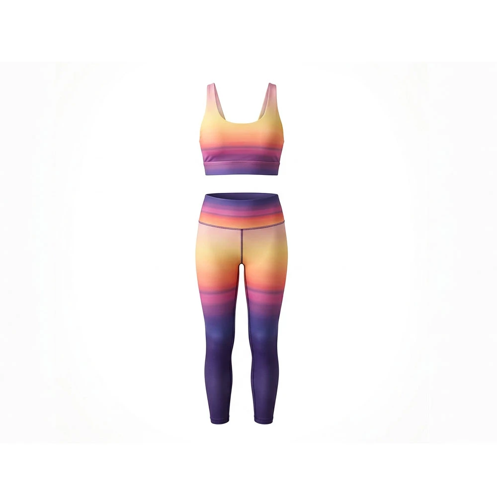 Low MOQ 30 Sets Women's Yoga Set Solid High Quality Breathable Elastic Waist 2-Piece Sleeveless Plus Size Front Fitness Wear