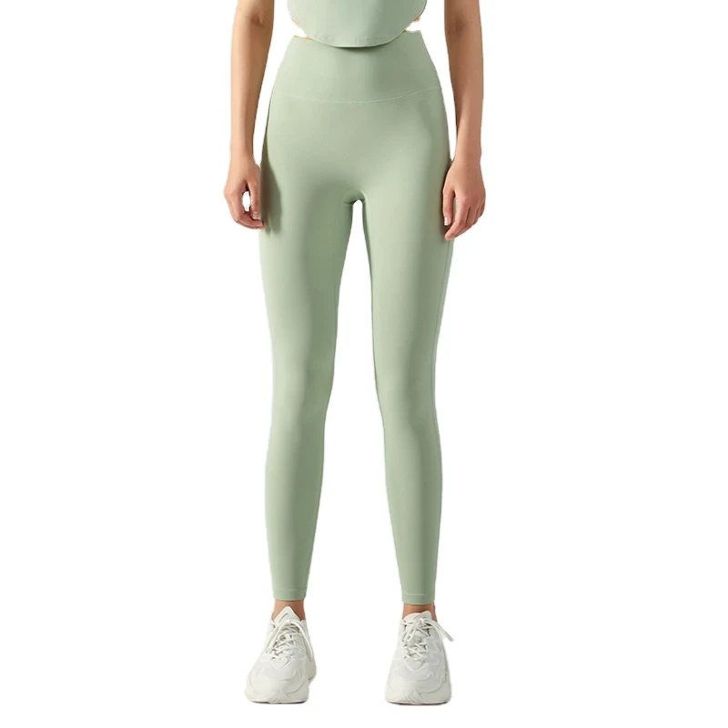 Women's High-waisted Hip-lift Cropped Pants Tight High-elastic Sanding Exercise Running Fitness Pants Nude Yoga Pants