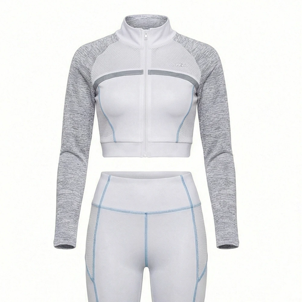 Custom Logo Printed Skinny Fit Training Tracksuit Polyester Gym Jogging Suit Sports Set OEM Service Breathable Quick Dry