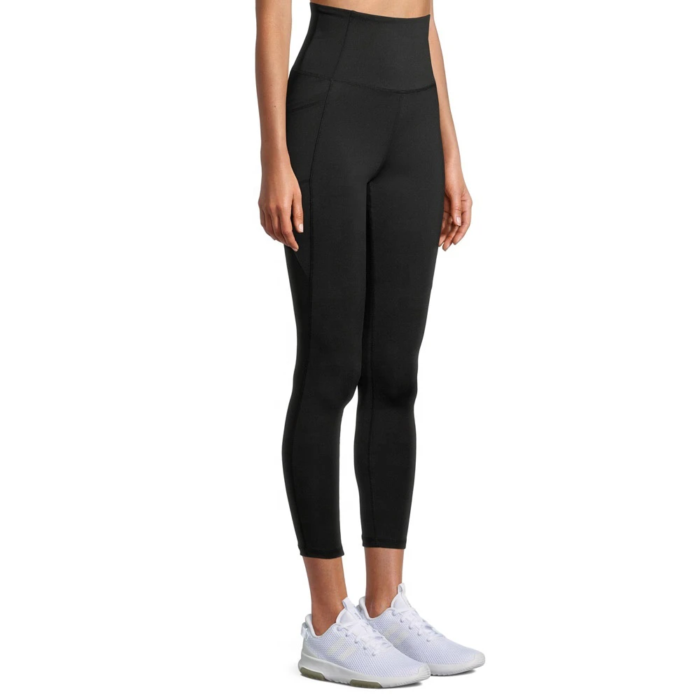 New Design Logo Custom Made Women's High Waist Four-Way Stretch Lightweight Knee Length Spandex/Polyester Leggings Small Plus
