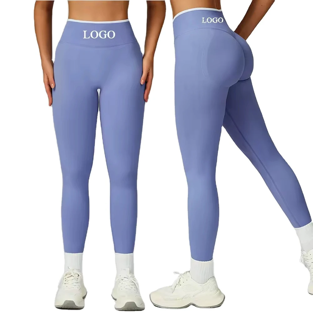 Customized High Waisted Seamless Yoga Pants with Vshaped Hip Lifting Sweat Wicking Abdominal Control and High Waisted Yoga Pants