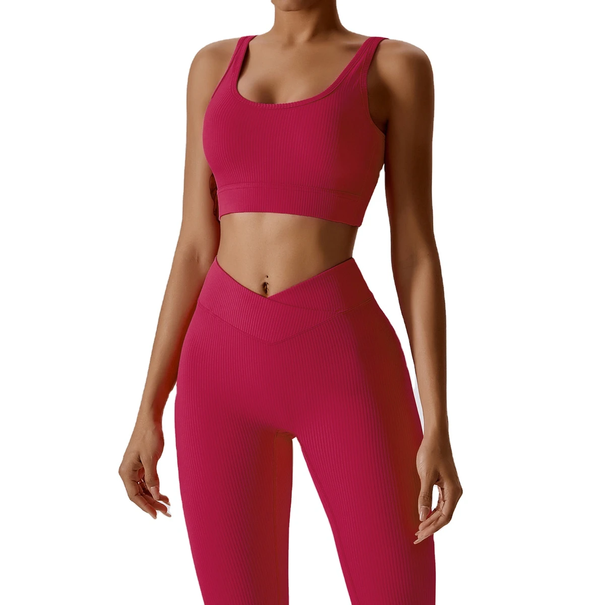 Factory Direct Sales Sports Cross Strap Backless Yoga Clothing Set Running Quick Dry Tight Fitness Clothing Two-piece Set