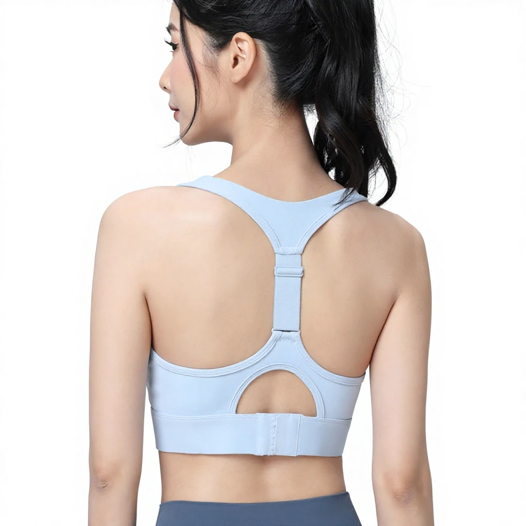 High-strength Shockproof Adjustable High Support Women's One-piece I-back Yoga Fitness Sports Bra 100% Nylon