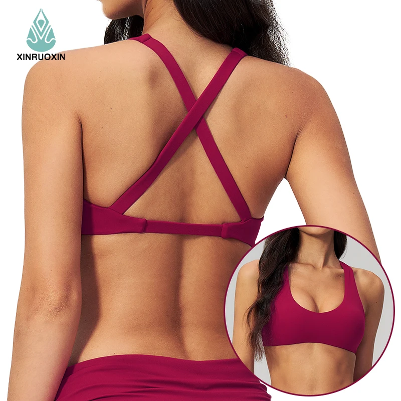 Women's High Strength Gym Wear Sexy Running Sports Fitness Yoga Bra Full Support Cross Back Quick Dry Breathable Yoga Bra