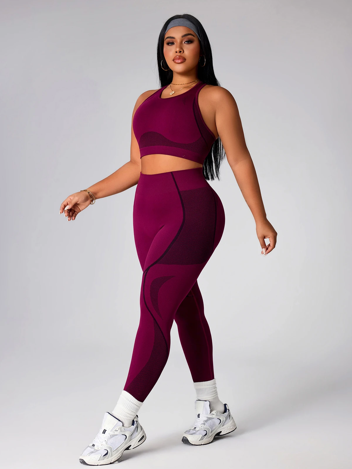 Seamless Cross Strap Sports Bra Eco-Friendly Breathable Material Front Elastic Waist-Back Cutout Design for Running Gym Exercise
