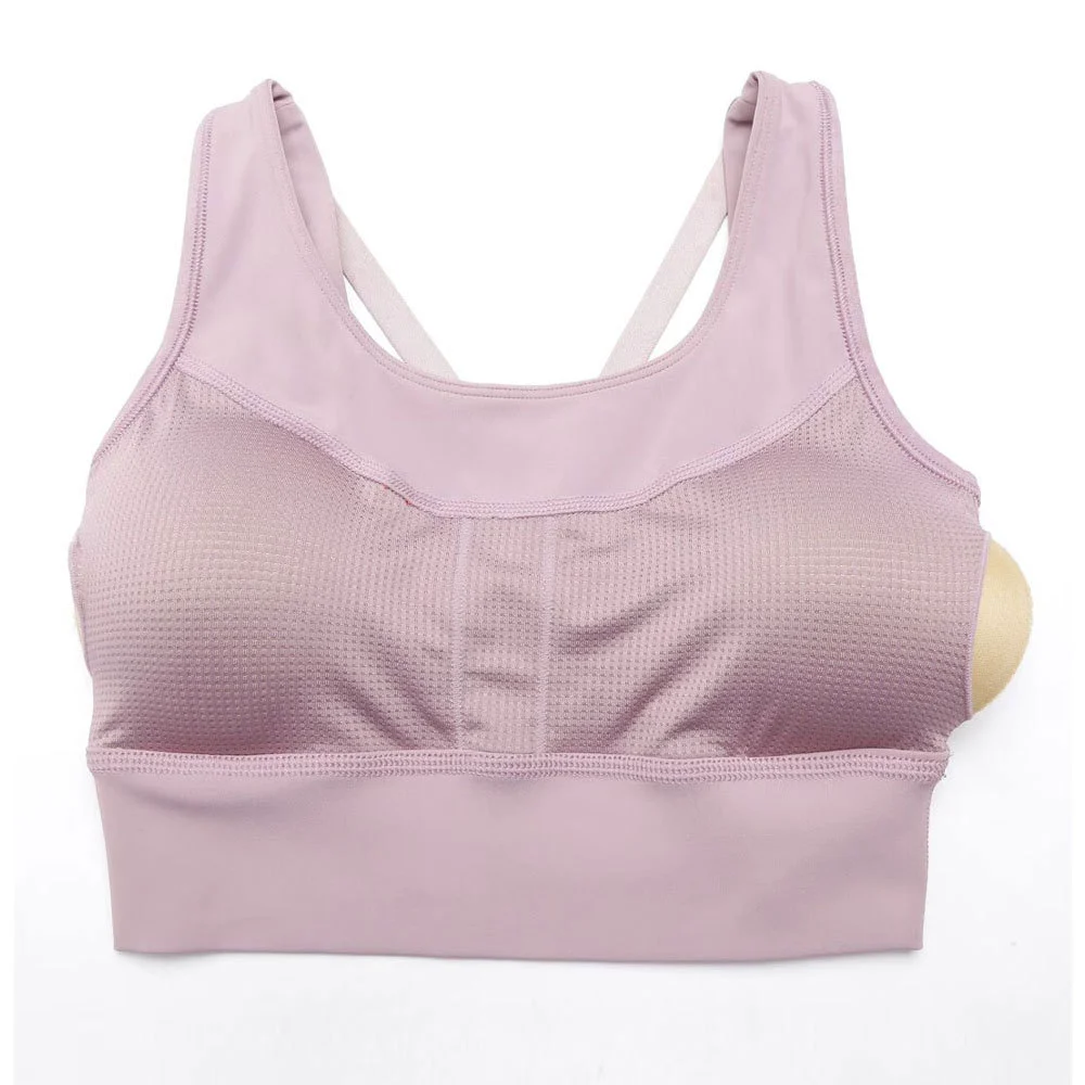 Women Breathable Simple Cross Strap Sports Bra Stylish Design with Comfort Fit Front Logo for Yoga and Workout Routines