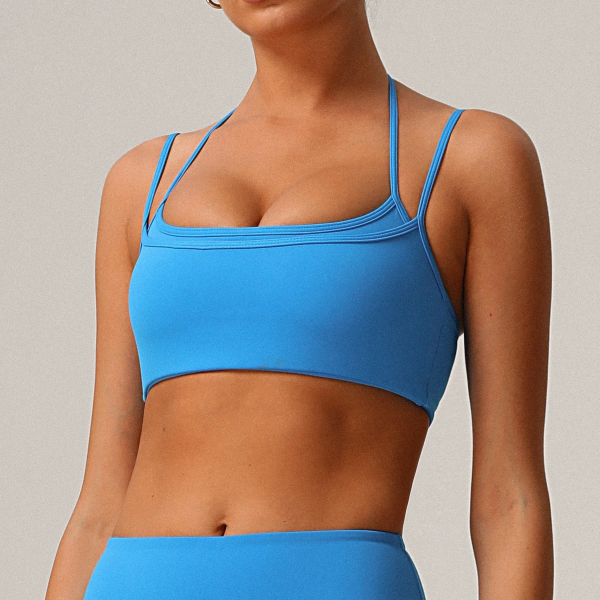 Women's 2025 Spring Sports Bra High Impact Adjustable Straps Removable Pads Breathable Double Layers Push Halter Bras Sports
