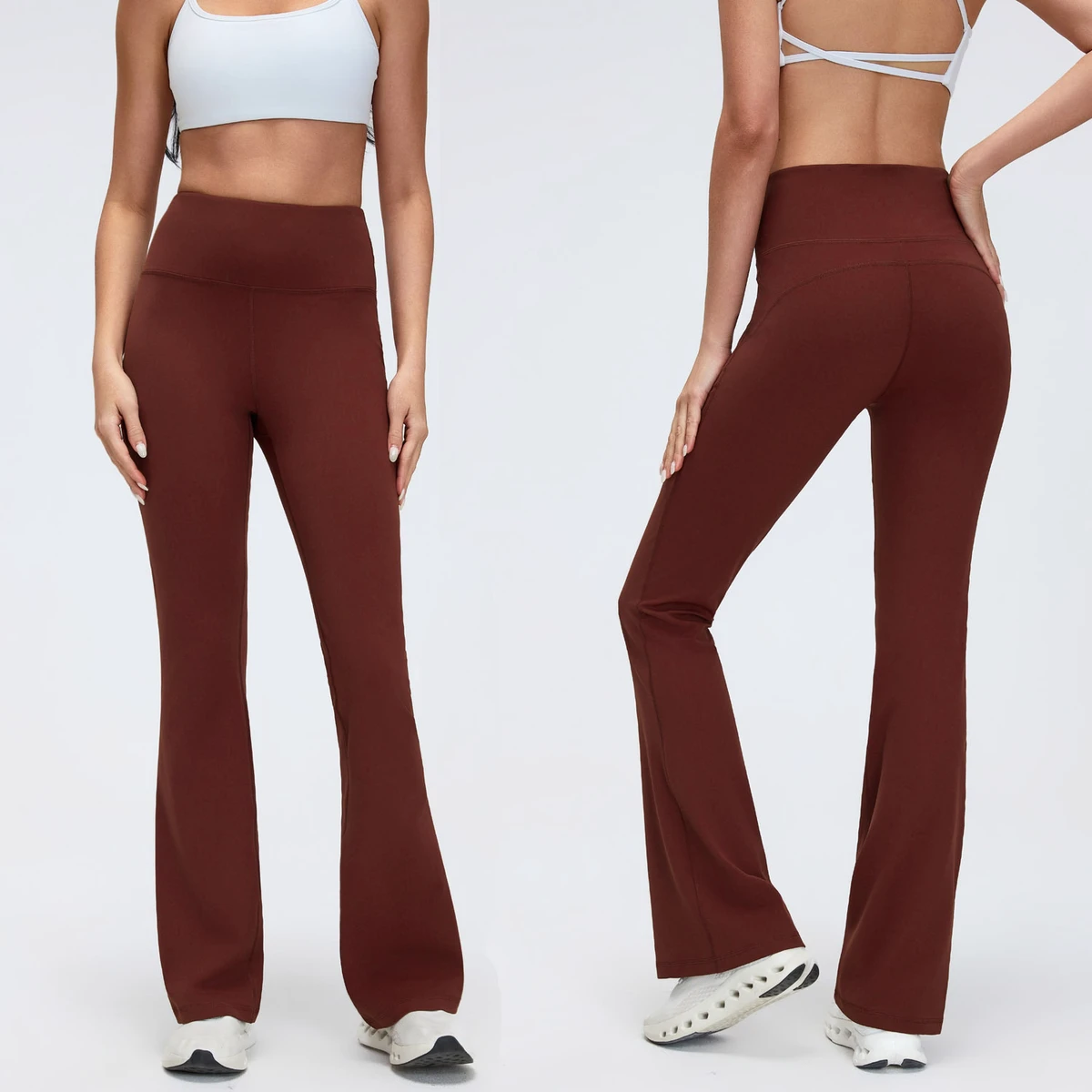 High Waist Quick-Drying Adult Yoga Pants Solid Wide Leg Micro-Pants Bell Bottoms Flare Leggings Pants Fitness Exercise Clothing