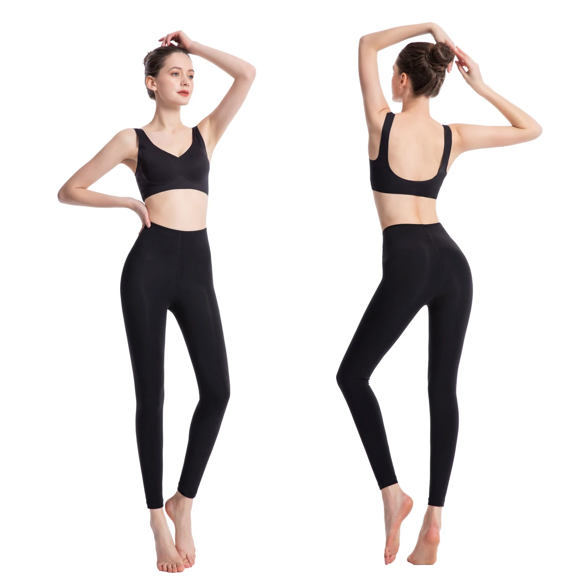 Innovative Memory Spandex Material Quick Revert Back Women Comfy Black Leggings Seamless Knitted Stirrup Opaque Anti-Bacterial