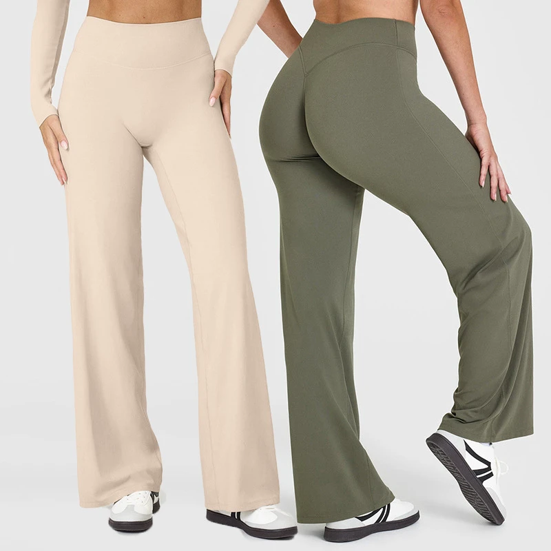 YIYI Sexy High Waist Women Loose Flared Stretch Leg Yoga Pants Butt Lift High Stretchy Comfortable Fashion Female Flare Leggings