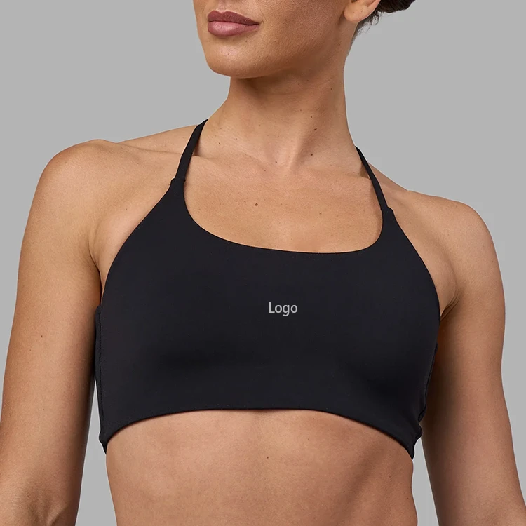 OEM Custom Minimalist Versatile Halter U Neck Adjustable Thin Shoulder Strap Twist Open Back Removable Chest Pad