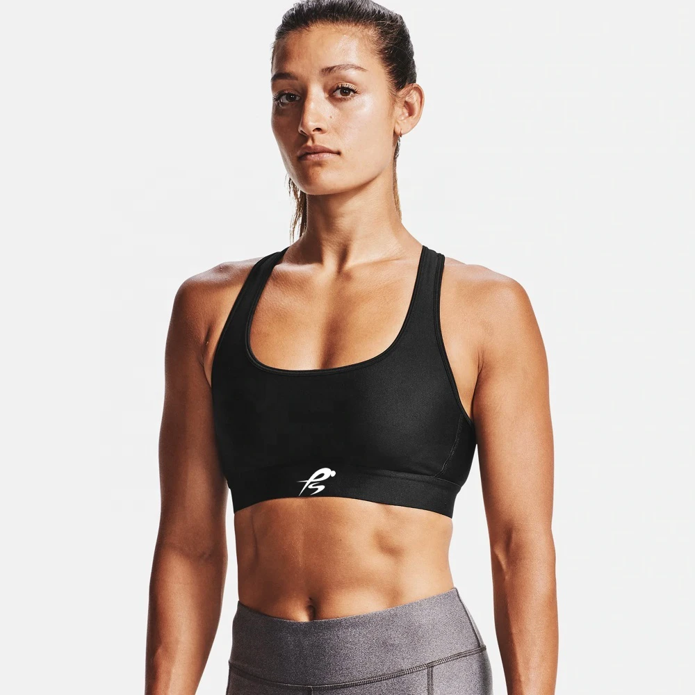 2026 Polyester Spandex Stretchy Fabric High Quality Manufacturer Custom Logo Women's Breathable Medium Support Yoga Sports Bra