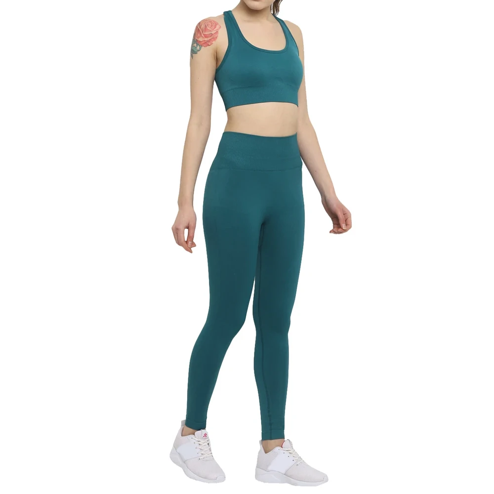 High Performance Solid 2-Piece Yoga Set Women Nylon Spandex Breathable Women's Sets Cut Fitness Gym Wear Custom OEM Wholesale