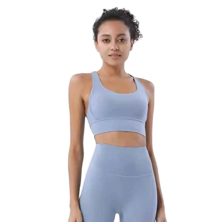 Latest Style Sports Bra Cross Back U Neck High Support Breathable Eco Friendly Fitness Yoga Sports Bra For Women