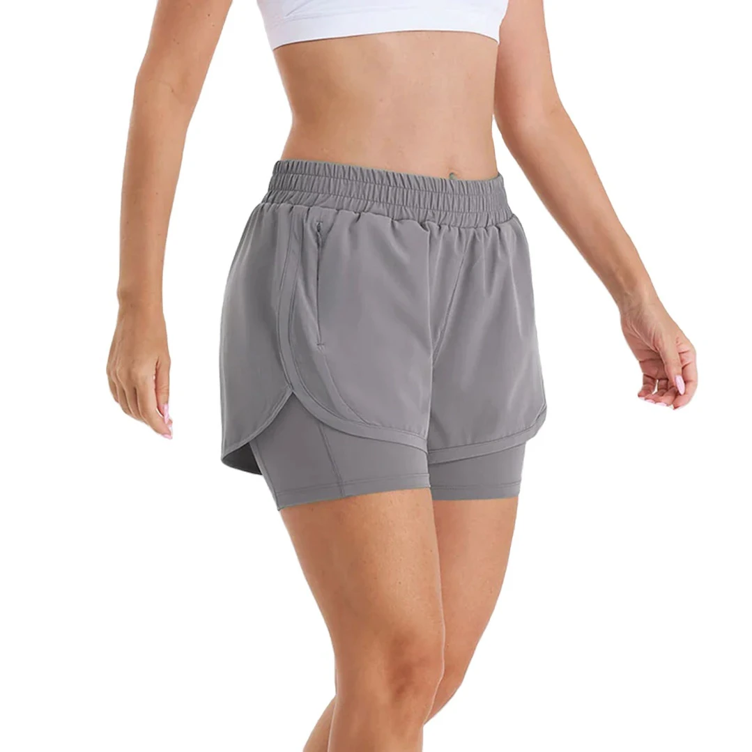 Supplier New Hot Sell Women High Waist Running Shorts Workout Women's Shorts Double Layer Fitness & Yoga Wear With Pockets