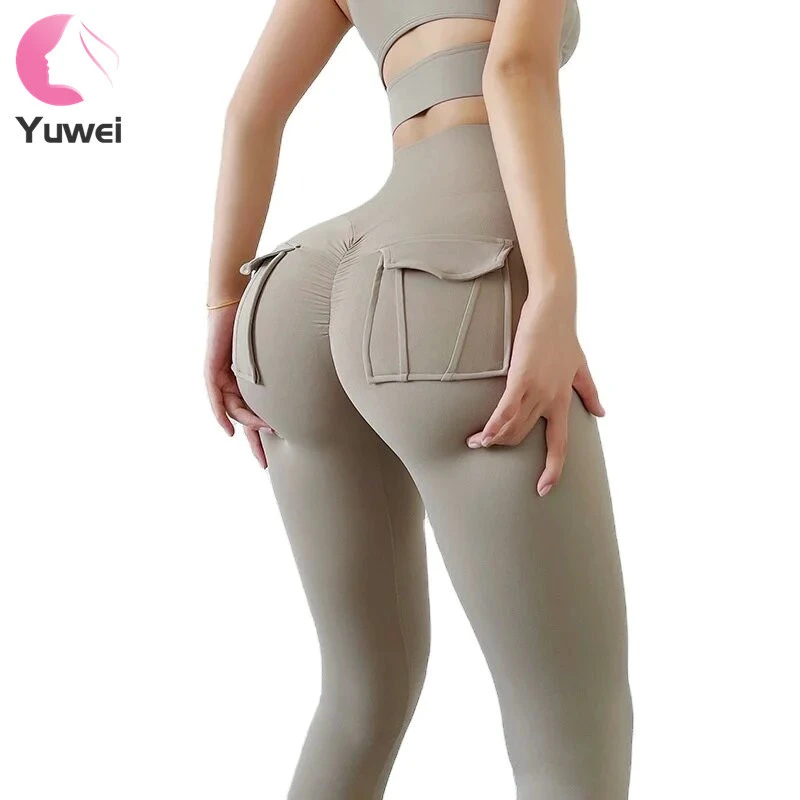 Winter Tik Tok Hot Custom Sportswear High Waist Cargo Fitness With Pockets Yoga Pants Leggings