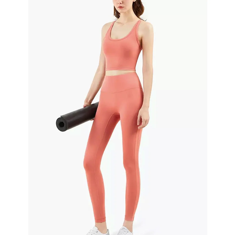 Women's High Waist Seamless Full Length Yoga Leggings Solid Color Spandex Polyester Four-Way Stretch Fitness Wear new trending
