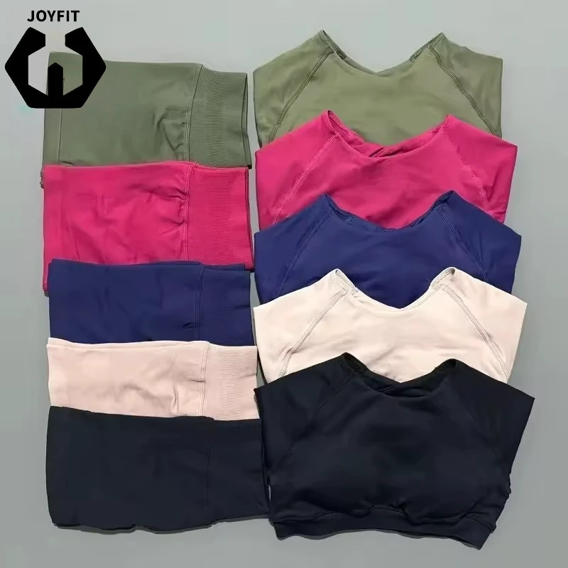 2 PCS Sports Yoga Set Women Fitness Set High Elastic Sportswear Yoga Crop Top Gym Leggings Running Workout Sports Set